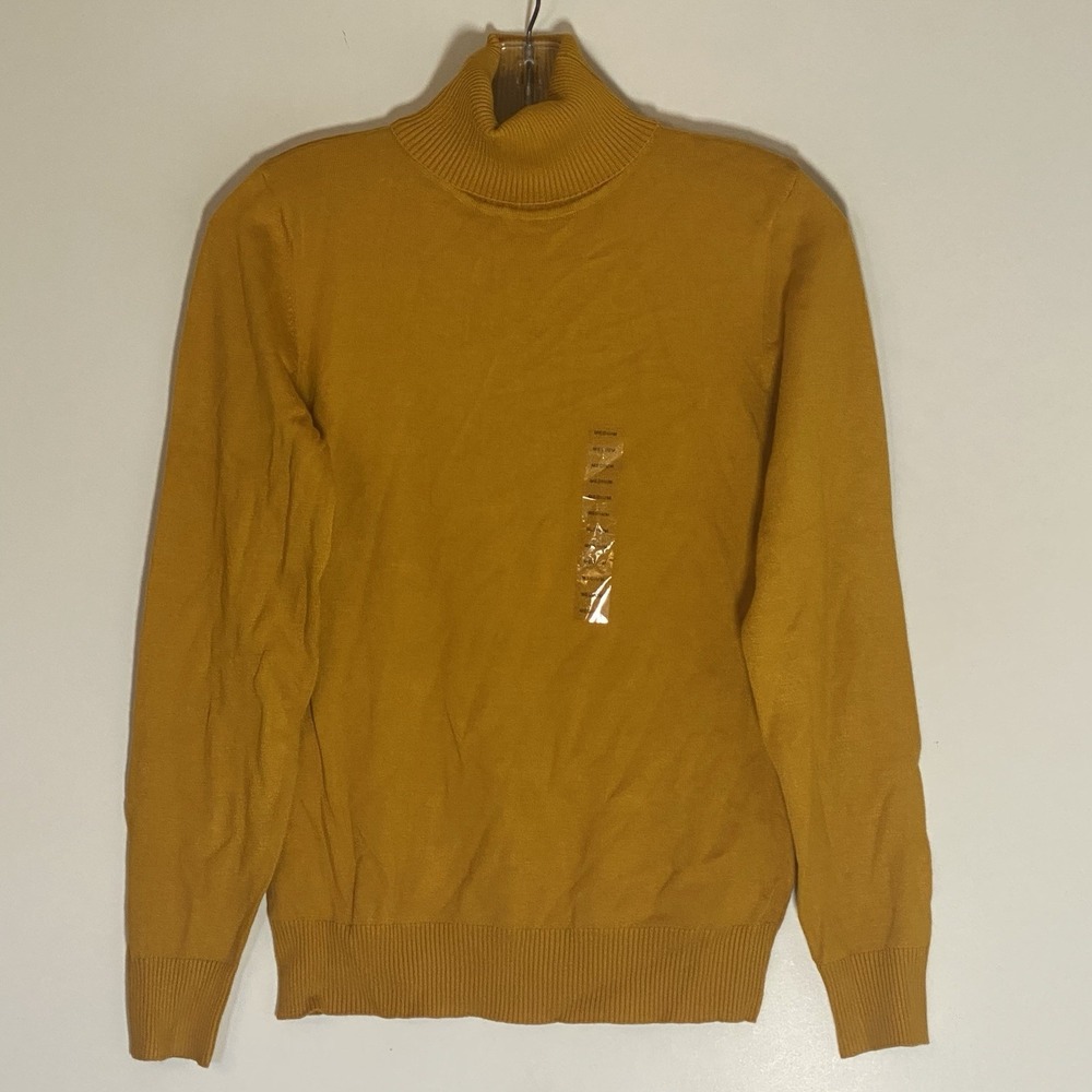 Joseph A Sweater Womens Medium Gold Turtleneck Office Casual Comfortable Preppy